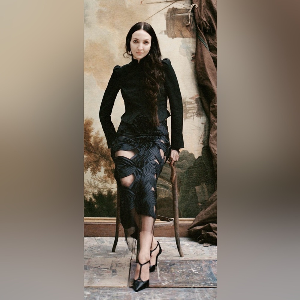 Zara “limited edition” structure midi skirt